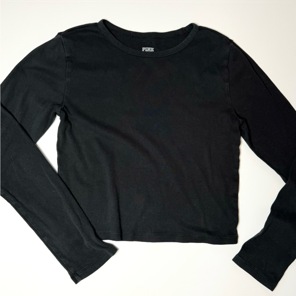 Victoria’s Secret PINK black semi cropped top